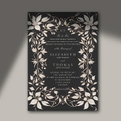 Moody Forest Botanical Monogram Classic Wedding Einladung