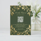 Moody Forest Foliage Frame Modern Classic QR RSVP Karte (Stehend Vorderseite)