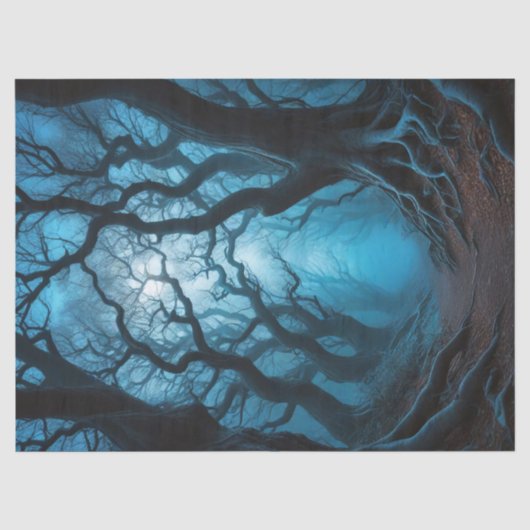 Moody Forest Gnarled Trees Decoupage Seidenpapier (Vorderseite)
