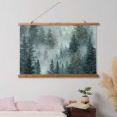 Moody Forest  Wandteppich Mit Holzrahmen (Schlafzimmer)
