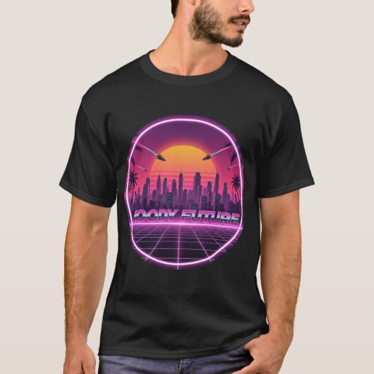 Moody Future Retro Sunset Tee (Vorderseite)