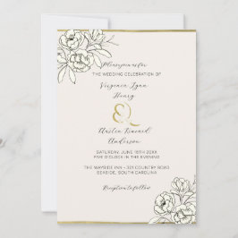 Moody geräucherte Goldampersand (vertikal) Einladung