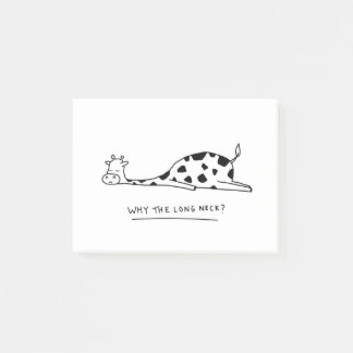 Moody Giraffe Illustration mit Puff Post-it Klebezettel