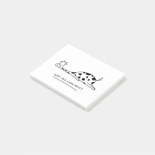 Moody Giraffe Illustration mit Puff Post-it Klebezettel (angewinkelt)