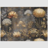 Moody Gold Botanical Seamless Decoupage Seidenpapier (Vorderseite)