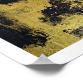 Moody gold & schwarz abstrakte Malergrafik Poster (Ecke)