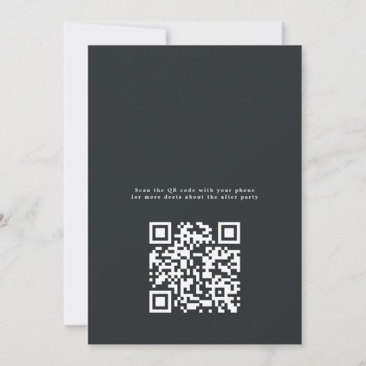 Moody Goth Rosewood nach Party QR Code Save The Date (Rückseite)