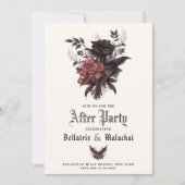 Moody Goth Rosewood nach Party QR Code Save The Date (Vorderseite)