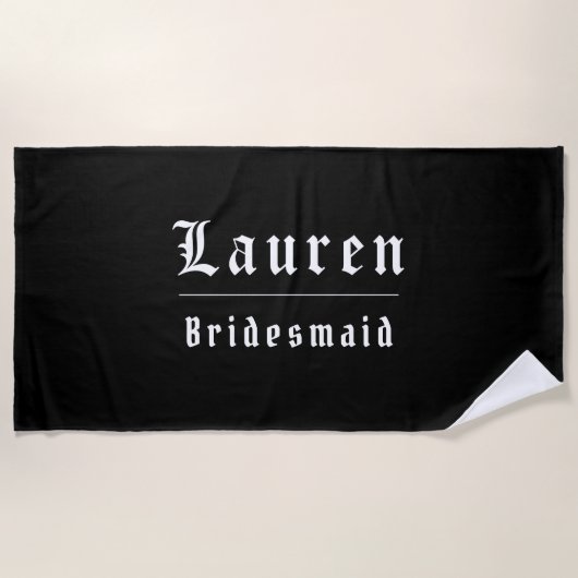 Moody Gothic Bridesmaid Beach Towel Strandtuch (Vorderseite)