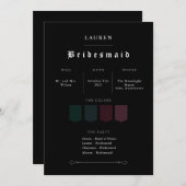 Moody Gothic Bridesmaid Proposal Invitation Einladung (Vorne/Hinten)