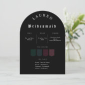 Moody Gothic Bridesmaid Proposal Invitation Einladung (Stehend Vorderseite)