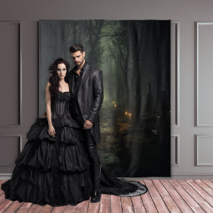 Moody Gothic Candlelit Forest Path XLarge Wandteppich