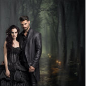 Moody Gothic Candlelit Forest Path XLarge Wandteppich