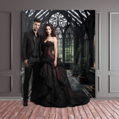 Moody Gothic Conservatory Room & Fountain XLarge Wandteppich