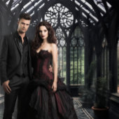 Moody Gothic Conservatory Room & Fountain XLarge Wandteppich