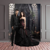 Moody Gothic Dark Alter Blume & Greenery XLarge Wandteppich