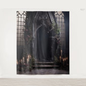 Moody Gothic Dark Alter Blume & Greenery XLarge Wandteppich (Vorderseite)