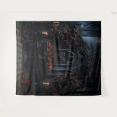 Moody Gothic Dark Alter mit Rote Rosen XLarge Wandteppich (Vorderseite (Horizontal))