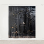 Moody Gothic Dark Alter Table & Candles XLarge Wandteppich (Vorderseite)