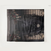 Moody Gothic Dark Arch Alter & Wine Blume XLarge Wandteppich (Vorderseite (Horizontal))