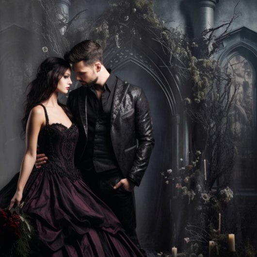 Moody Gothic Dark Arch mit Candles XLarge Wandteppich