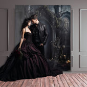 Moody Gothic Dark Arch mit Candles XLarge Wandteppich