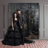 Moody Gothic Dark Arched Alter mit Ravens XLarge Wandteppich