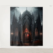 Moody Gothic Dark Cathedral in Woods XLarge Wandteppich (Vorderseite)