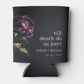 Moody Gothic Dark Lila Black Peony Wedding Dosenkühler (Vorderseite)