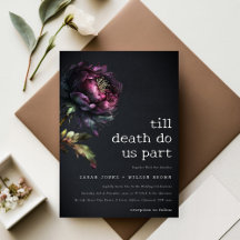 Moody Gothic Dark Lila Black Peony Wedding