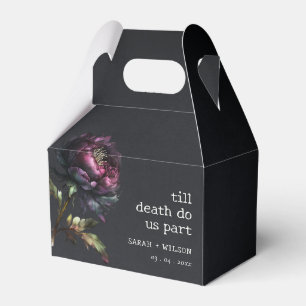 Moody Gothic Dark Lila Black Peony Wedding Geschenkschachtel