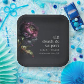 Moody Gothic Dark Lila Black Peony Wedding Pappteller (Party)