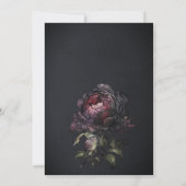 Moody Gothic Dark Lila Black Peony Wedding Save The Date (Rückseite)