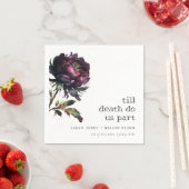 Moody Gothic Dark Lila Black Peony Wedding Serviette (Beispiel)