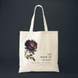 Moody Gothic Dark Lila Black Peony Wedding Tragetasche<br><div class="desc">Moody Gothic Lila Black Peonies Theme Collection.- Es ist eine elegante Aquarell Illustration von moody lila gothic floral perfekt für Ihre gotische Hochzeit und Party. Es ist sehr einfach, mit Ihren persönlichen Daten zu personalisieren. Wenn Sie ein anderes passendes Produkt oder eine Anpassung benötigen, wenden Sie sich bitte per E-Mail...</div>