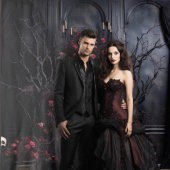 Moody Gothic Dark Room mit Mauve Rose XLarge Wandteppich