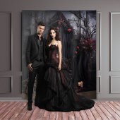 Moody Gothic Dark Veiled Arch & Chair XLarge Wandteppich