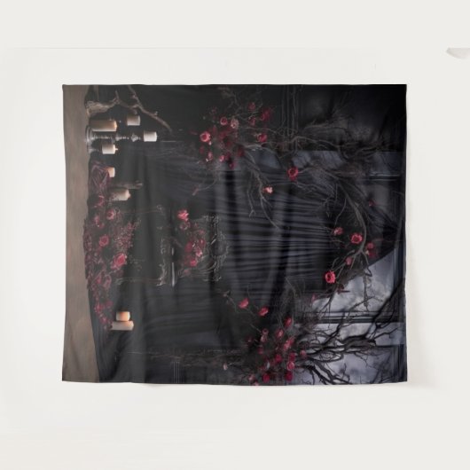 Moody Gothic Dark Veiled Arch & Chair XLarge Wandteppich (Vorderseite (Horizontal))