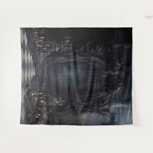 Moody Gothic Dark Veiled Arch & Lanterns XLarge Wandteppich (Vorderseite (Horizontal))