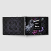Moody Gothic Floral Bouquet auf Black Lace w/Raven Gästebuch (Voll)