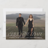 Moody Gothic Floral Foto Save The Date (Vorderseite)