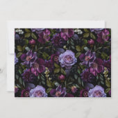 Moody Gothic Floral Foto Save The Date (Rückseite)