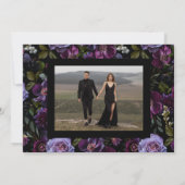 Moody Gothic Floral Foto Wedding Save The Date (Rückseite)