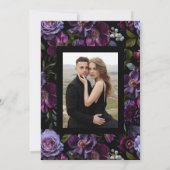 Moody Gothic Floral Foto Wedding Save The Date (Rückseite)