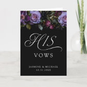Moody Gothic Floral His Wedding Vows Karte (Vorderseite)