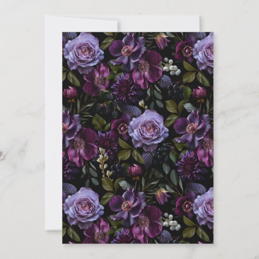 Moody Gothic Floral Photo Save The Date (Rückseite)