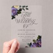 Moody Gothic Floral Wedding Acryleinladungen (Insitu (Handheld))