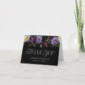 Moody Gothic Floral Wedding Dankeskarte (Vorderseite)
