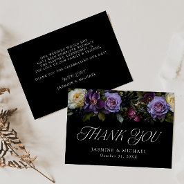 Moody Gothic Floral Wedding Dankeskarte