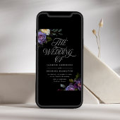 Moody Gothic Floral Wedding Einladung